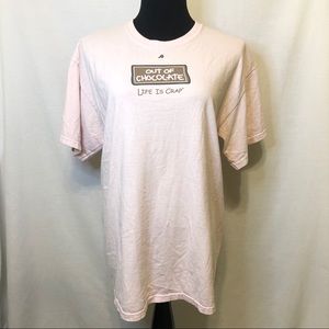 Life Is Crap Out Of Chocolate T Shirt - Light Pink